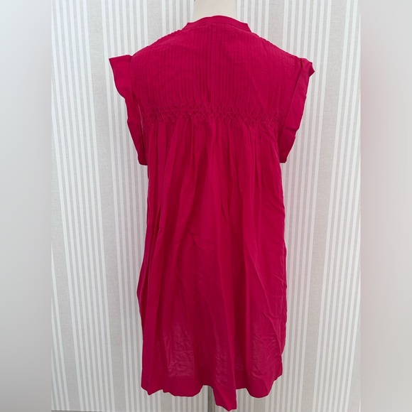 NWT Madewell Embroidered Pleated Mini Dress Women’s Size Small Watermelon Color - Picture 6 of 10